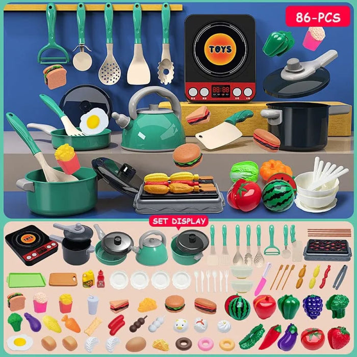 Kids Kitchen Cutting Play Food Set Educational Toy