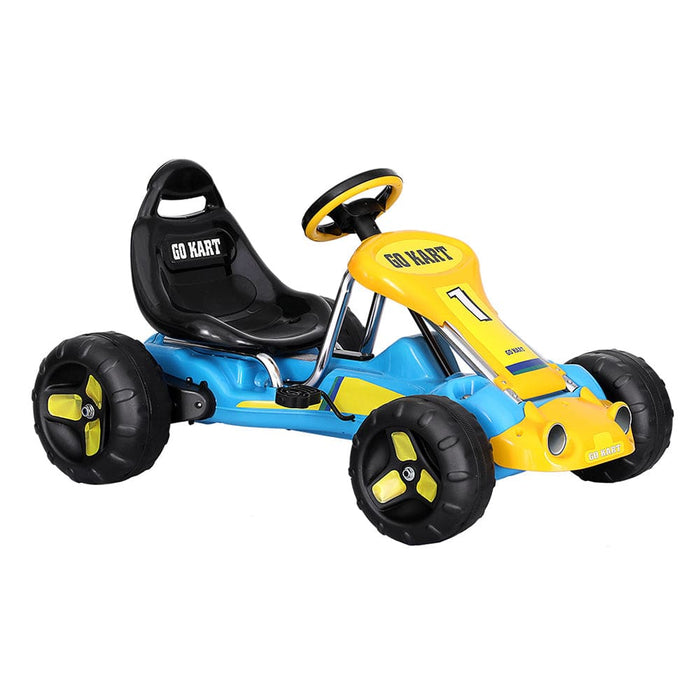 Kids Pedal Go Kart Ride on Toys Racing Car Plastic Tyre Blue