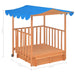 Kids Playhouse with Sandbox Fir Wood Blue Uv50 Koikp