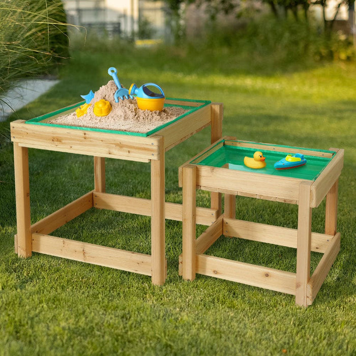 Kids Sandpit Sand and Water Wooden Table with Cover Outdoor
