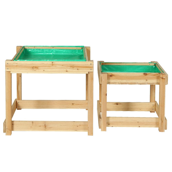 Kids Sandpit Sand and Water Wooden Table with Cover Outdoor