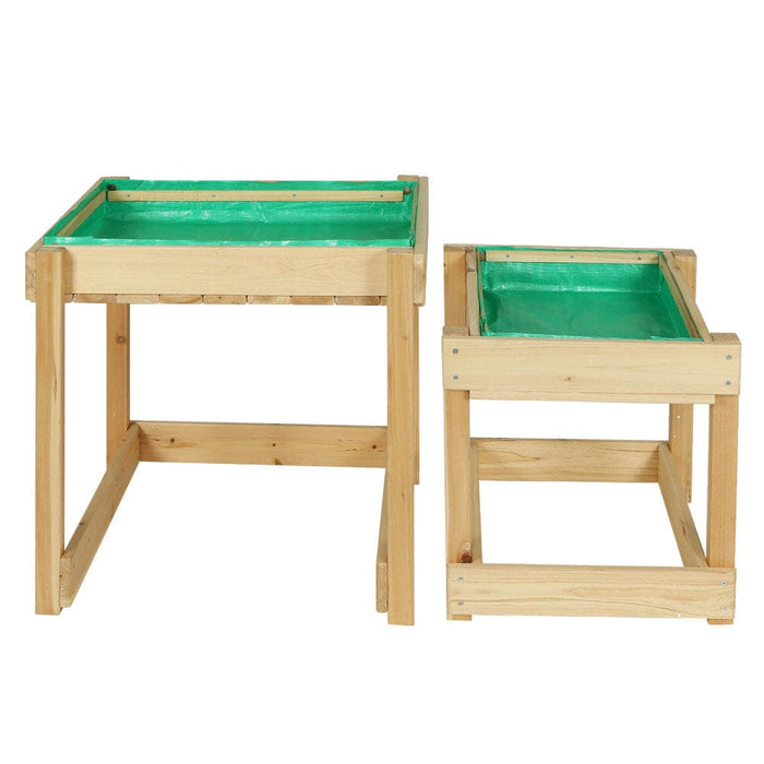 Kids Sandpit Sand and Water Wooden Table with Cover Outdoor