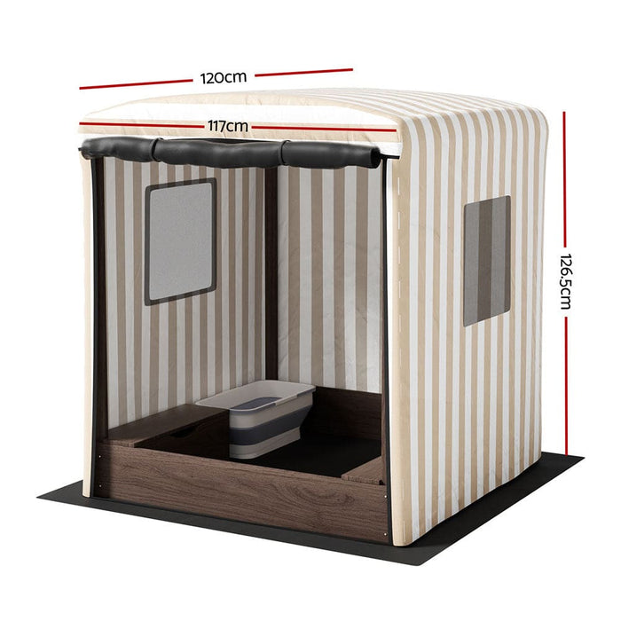 Kids Sandpit Wooden Sandbox Sand Pit with Canopy Window