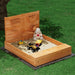 Kids Sandpit Wooden Sandbox Sand Pit with Cover Funnel