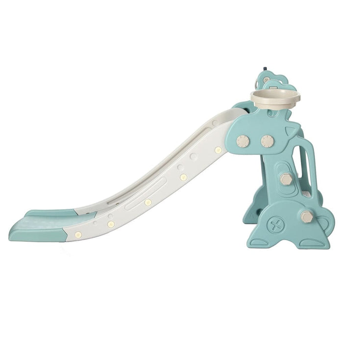 Kids Slide Set Basketball Hoop Ring Outdoor Playground Toy