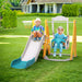 Kids Slide Swing Set Basketball Outdoor Toys Adjustable