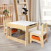 Kids Table and Chairs Set Storage Box Toys Play Desk Wooden