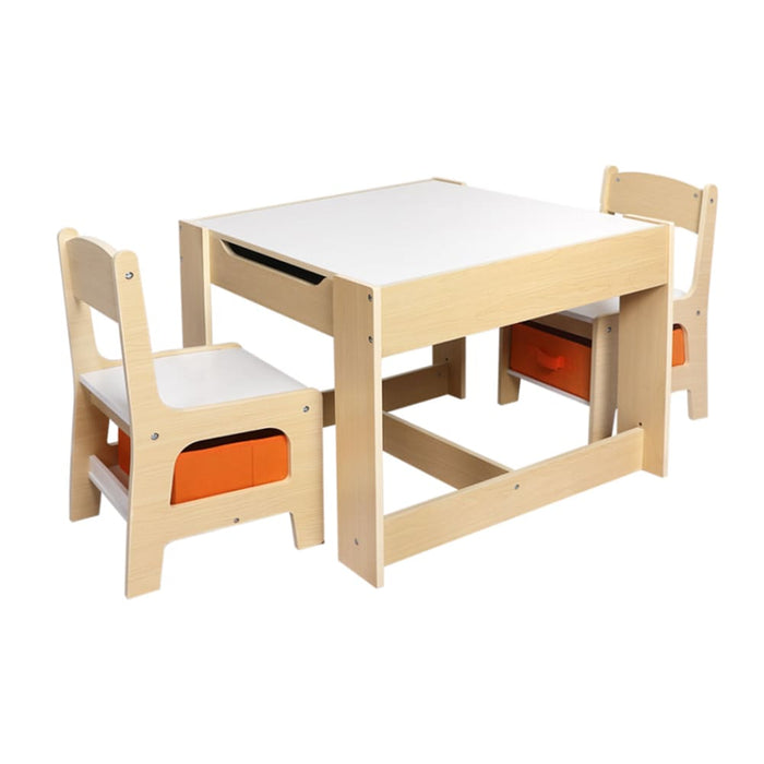 Kids Table and Chairs Set Storage Box Toys Play Desk Wooden