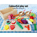 Kids Wooden Kitchen Set Pretend Play Toys Cooking Food Sets