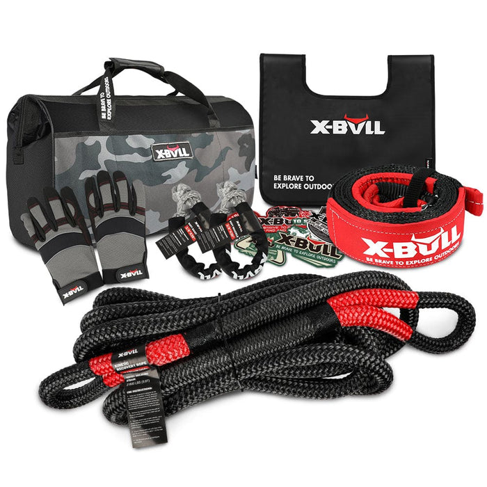 Kinetic Recovery Rope Kit Snatch Strap Soft Shackles Hitch