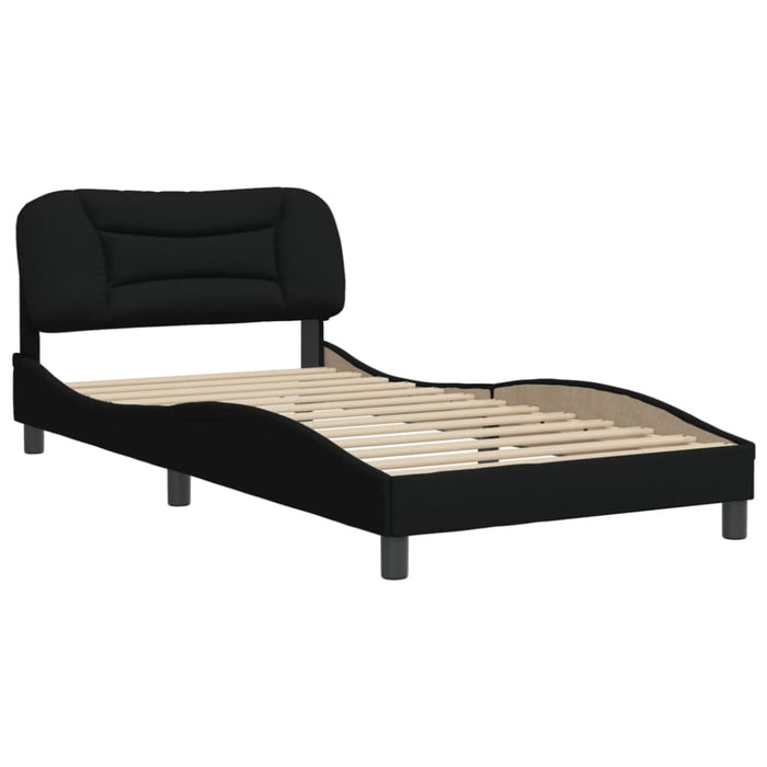 King Single Size Bed Frame With Headboard Black 106x203 Cm