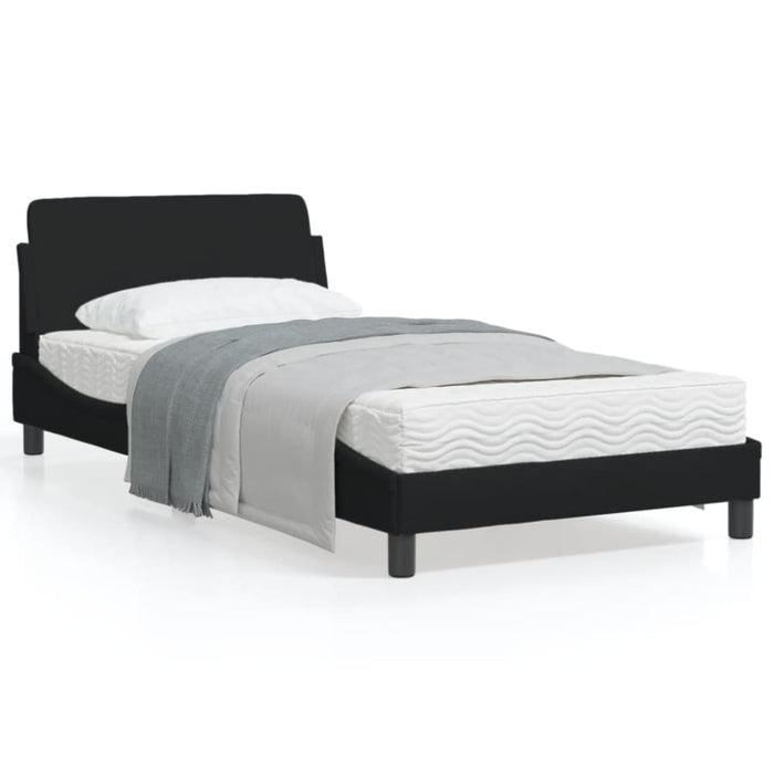 King Single Size Bed Frame with Headboard Black 107x203 Cm