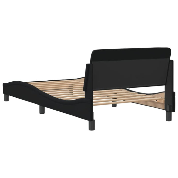 King Single Size Bed Frame with Headboard Black 107x203 Cm