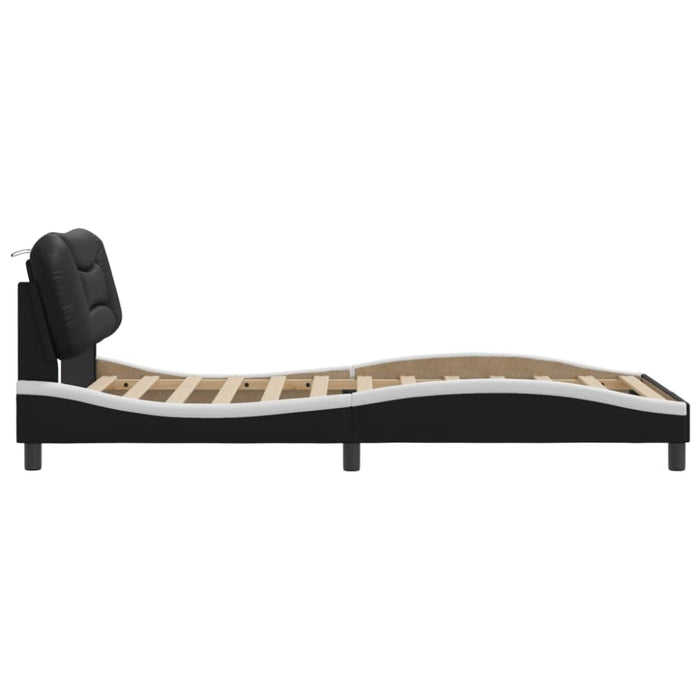 King Single Size Bed Frame With Headboard Black And White