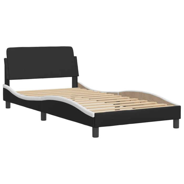 King Single Size Bed Frame With Headboard Black And White