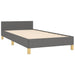 King Single Size Bed Frame With Headboard Dark Grey 106x203