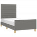 King Single Size Bed Frame With Headboard Dark Grey 106x203
