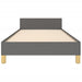 King Single Size Bed Frame With Headboard Dark Grey 106x203