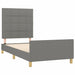 King Single Size Bed Frame With Headboard Dark Grey 106x203