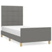 King Single Size Bed Frame With Headboard Dark Grey 106x203