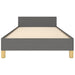 King Single Size Bed Frame With Headboard Dark Grey 106x203