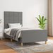 King Single Size Bed Frame With Headboard Dark Grey 106x203