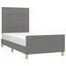 King Single Size Bed Frame With Headboard Dark Grey 106x203