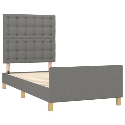 King Single Size Bed Frame With Headboard Dark Grey 106x203