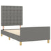 King Single Size Bed Frame With Headboard Dark Grey 106x203