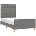 King Single Size Bed Frame With Headboard Dark Grey 106x203