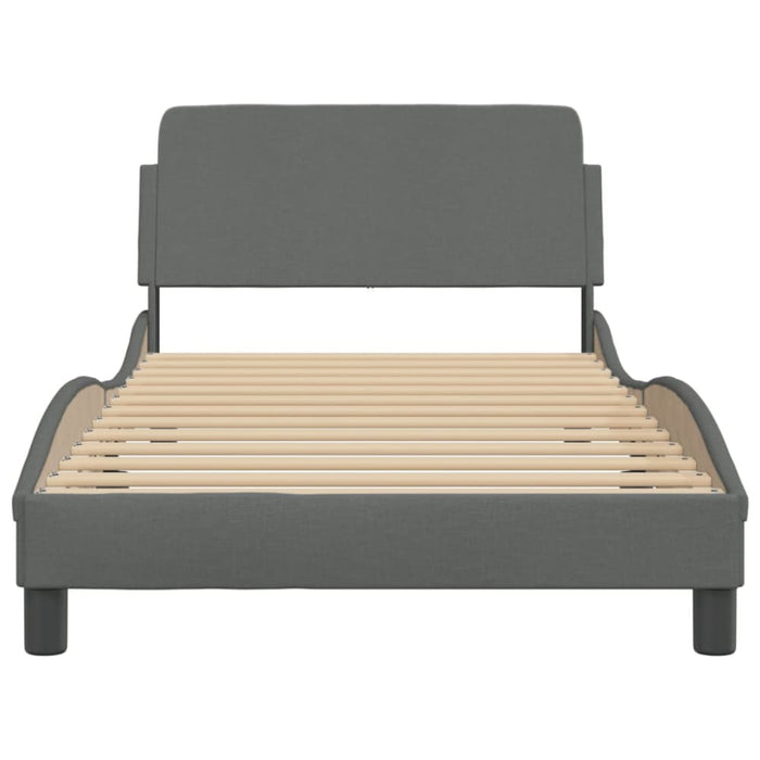 King Single Size Bed Frame with Headboard Dark Grey 107x203