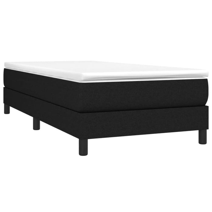 King Single Size Box Spring Bed With Mattress Black 106x203