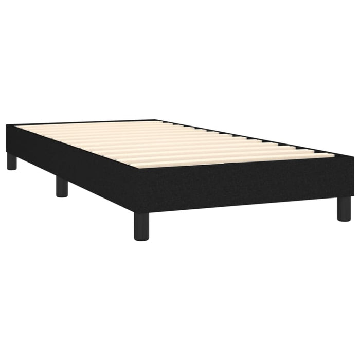 King Single Size Box Spring Bed With Mattress Black 106x203