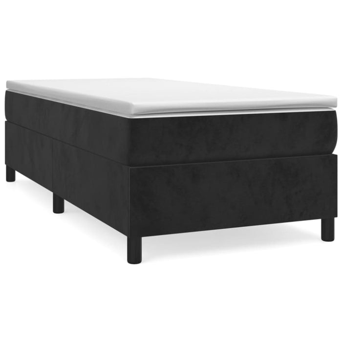 King Single Size Box Spring Bed With Mattress Black 106x203