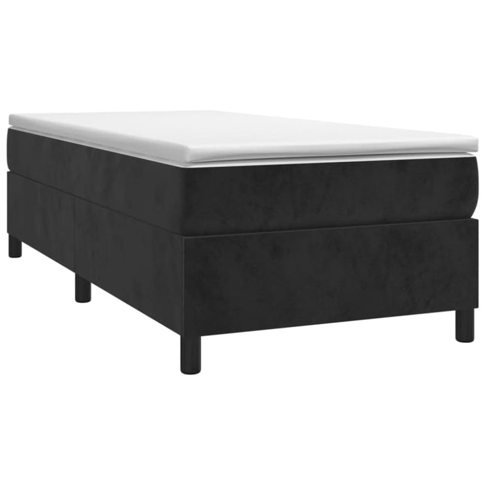 King Single Size Box Spring Bed With Mattress Black 106x203