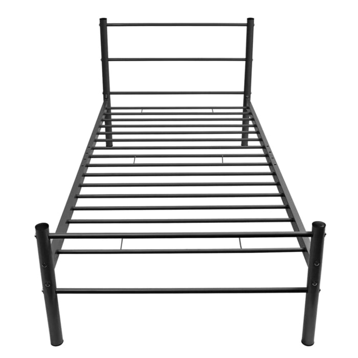 King Single Size Bed Frame Black Metal Xaianl