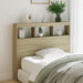 King Single Size Headboard Cabinet With Led Sonoma Oak