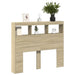 King Single Size Headboard Cabinet With Led Sonoma Oak