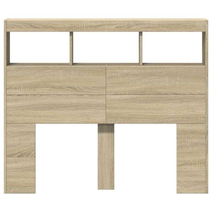 King Single Size Headboard Cabinet With Led Sonoma Oak