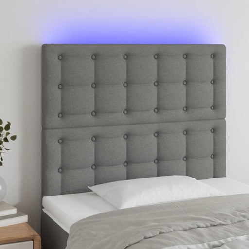 King Single Size Led Headboard Dark Grey 100x5x118/128 Cm