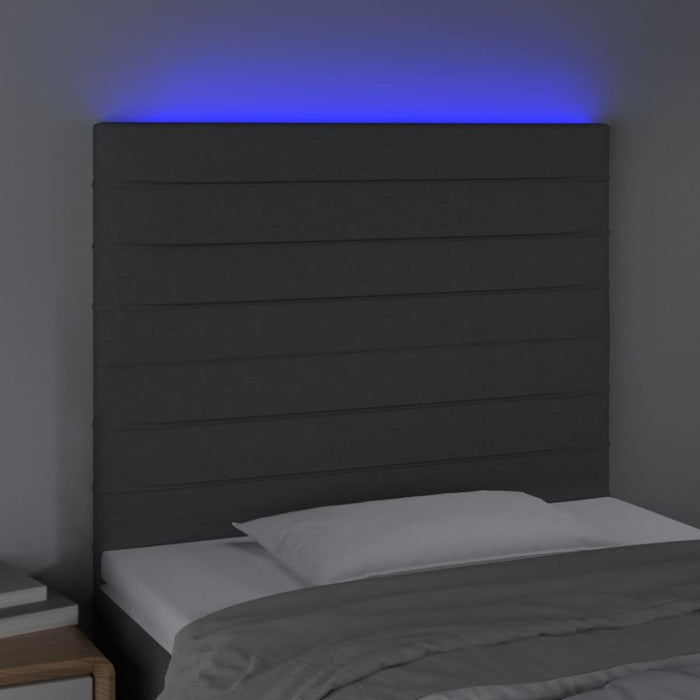 King Single Size Led Headboard Dark Grey 100x5x118/128 Cm