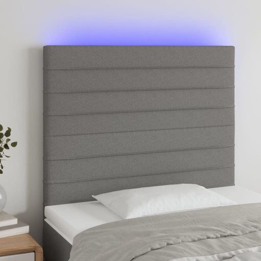 King Single Size Led Headboard Dark Grey 100x5x118/128 Cm