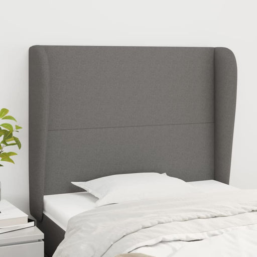 King Single Size Headboard With Ears Dark Grey