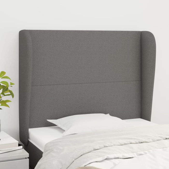 King Single Size Headboard With Ears Dark Grey