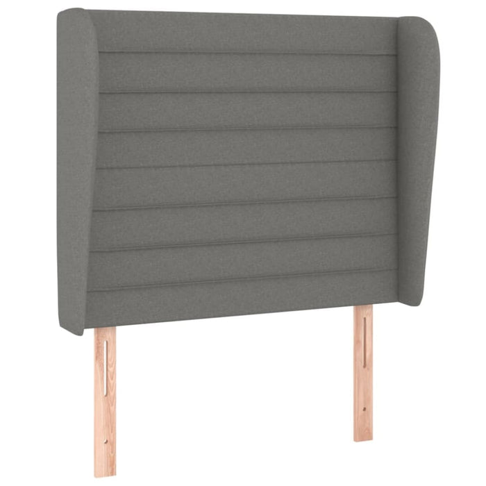 King Single Size Headboard With Ears Dark Grey