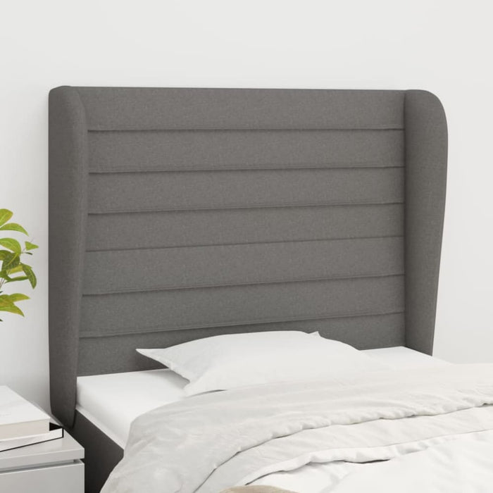 King Single Size Headboard With Ears Dark Grey