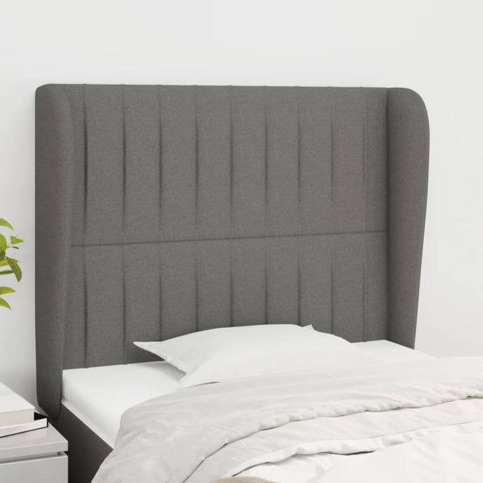 King Single Size Headboard With Ears Dark Grey