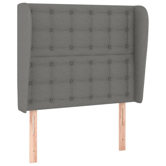 King Single Size Headboard With Ears Dark Grey