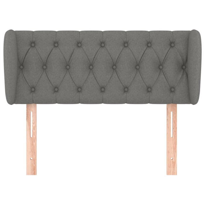 King Single Size Headboard With Ears Dark Grey 103x23x78/88