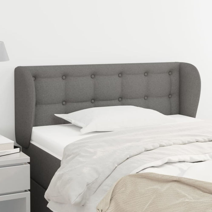 King Single Size Headboard With Ears Dark Grey 103x23x78/88